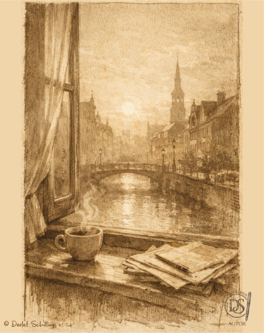 Alsterblick in sepia Blick auf die Alster