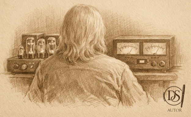 Röhrenpower in sepia Schillings zweites Hobby. Musik aus der Röhrenanlage