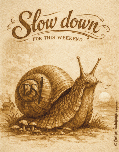 Slow down Schnecke Immer schön langsam