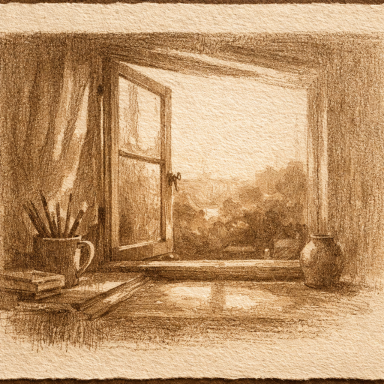 Magie des Atelierfensters Der Fensterblick