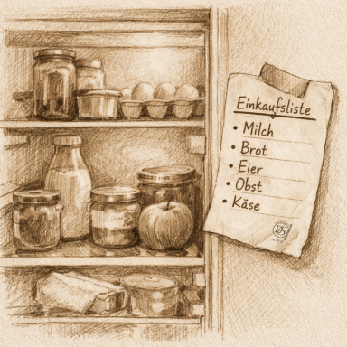 Kühlschrankmotiv in sepia Auch ein Autor muss essen