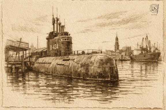 U-434 russisches Relikt U-434, ein russisches Uboot, festgemacht in Hamburg