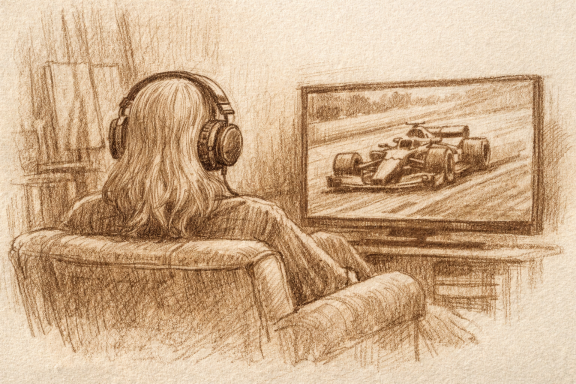 Fernschauen in sepia Rennwochenende, Schillings vor dem TV