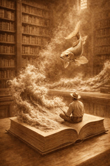 Angler auf Buch Ideenangler