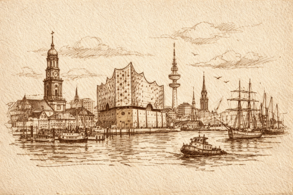 Das Tor zur Welt in sepia Der Hamburger Hafen
