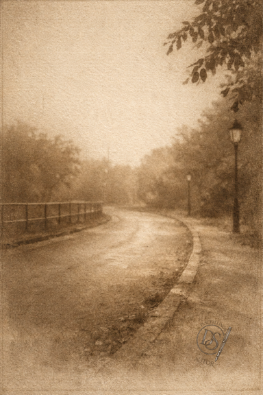 Einsame Straße in sepia einsame Straße