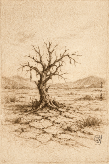 Der vertrocknete Baum Dürre überall