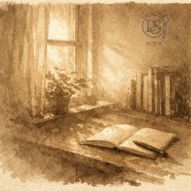 Licht und Schatten in sepia Leerer Arbeitstisch